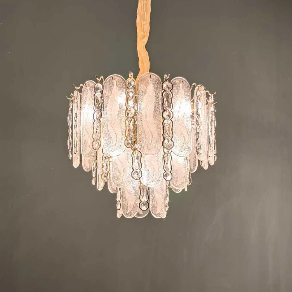 Luxury Large Crystal Chandelier High Ceiling Vila Living Room Rose Gold Crystal Pendant Lights Chandeliers Vintage Lighting Lamp