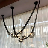 Nordic Minimalist Pendant Lamp Leather Glass Led Lights Modern Living Room Home Decoration Dining Villa Hanging Chandelier