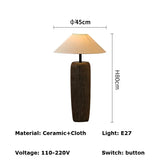 Japanese Antique Pottery Pot Floor Lamp Quiet Pottery Pot Cloth Zen Floor Table Light Chinese Garden Stand Lamp for Living Room