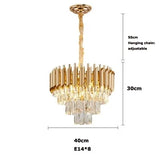 Modern round square layered crystal chandelier black gold luxury Led ceiling lamp living room main lamp villa foyer lighting