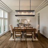 Home-appliance Classic Black Crystal Glass Bar Chandeliers Luxury Rectangle Hanging Lamp for Dining Room Decoration 2025 Lights