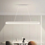 Modern Simple Oval Led Chandelier Aluminium Dimmable Dining Room Pendant Light Lighting Bar Kitchen Hanging Lamp Luster Fixtures