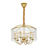 Pendant Light Ceiling Mounted Light Crystal 6-Light Pendant Lamp Vintage Retro Ceiling Hanging Light Fixture