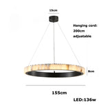 LED Luxury Marble Golden Black Lustre Hanging Lamp Chandelier Lighting Suspension Luminaire Lampen For Living Room
