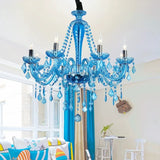 Nordic Luxury Blue Crystal LED Chandelier Restaurant Bedroom Coffee Shop Clothing Store Hotel Club Pendant Lamp Art Decor Light