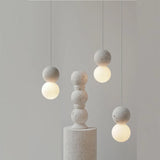 Nordic Minimalist Terrazzo LED Black Spherical Pendant Light for Living Room Bedroom Interior Design Decorative Hanging Fixtures
