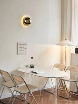 Minimalist plated silver luxurious wall lamp modern simple circular Nordic corridor stairs lunar eclipse bedside lamp