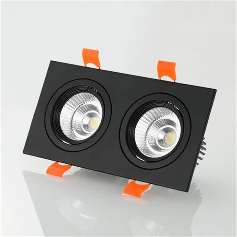 Double Head Recessed LED Downlight - 20W 24W 30W Epistar COB Ceiling Lamp