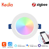 Kedia ZigBee 10W 12W Recessed Ceiling Led Spot 3.5/4 Inch Tuya Led Lights AC100-245V RGB Kitchen Round Ceiling Downlight Alexa