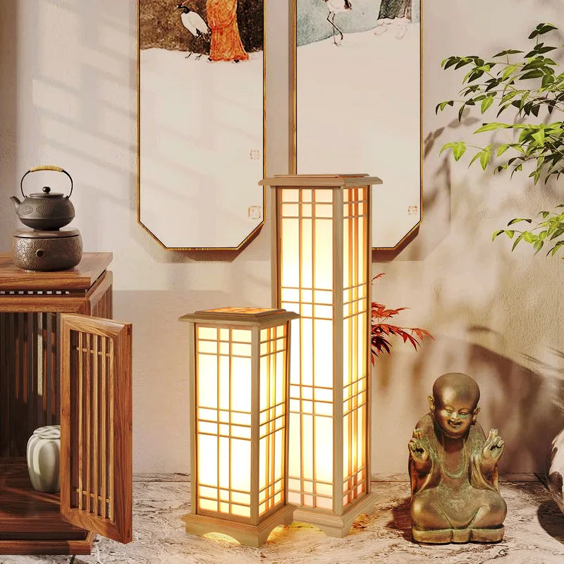 Floor Lamp Japanese style Bedroom Read Desk Lamp for Room LED Light Home LivingRoom DiningRoom Study Wooden Decorative Lighting
