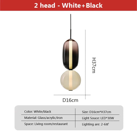 Nordic Creative Designer Art Style Colored Glass LED Pendent Lamp Restaurant Cafe's Exhibition Hall Home Decoration Light Fixture