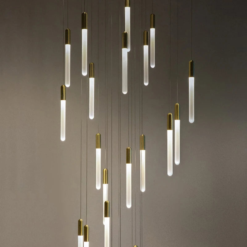 Nordic Staircase Chandelier Ceiling Lamp Minimalist Gold Or Black Living Room Kitchen Light Villa Designer Pendant Lights Lamps