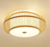 Style Chandelier Bamboo Wood Ceiling Lamp Surface Mounted Large Size Living Room Bedroom Luster Luminaire 45 50 60 cm