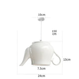 Ceramic Led Pendant Light Modern Tea Cup Teapot Hanging Lamp Kitchen Dining Room Lights Bar Cafe Home Decor Lighting Fixtures