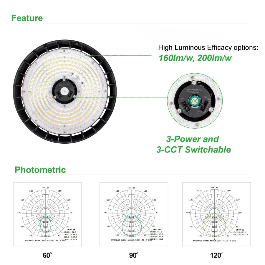 New Design High Lumen Commercial Garage Light Die Cast Aluminum Dimmable