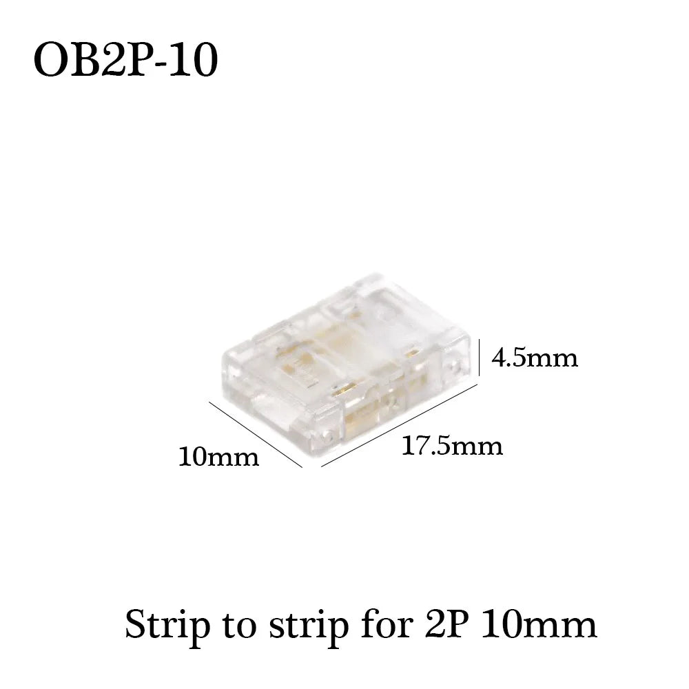 COB LED Wire Connector 5 8 10mm Connection Solderless Mini Buckle FCOB RGB CCT LED Strip Lights 2 3 4 Pin No Dark Area Connector