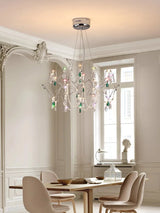 French Luxury Green Crystal Led Chandeliers Romantic Art Dining Room Decor  Pendant Light Lighting Bedroom Hanging Lamp Fixtures