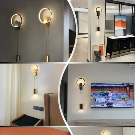 Modern Led Indoor Wall Lamp Bedroom Bedside Decoration Living Room Stair Wall Light Sconce Golden Luminaire светильник настенный