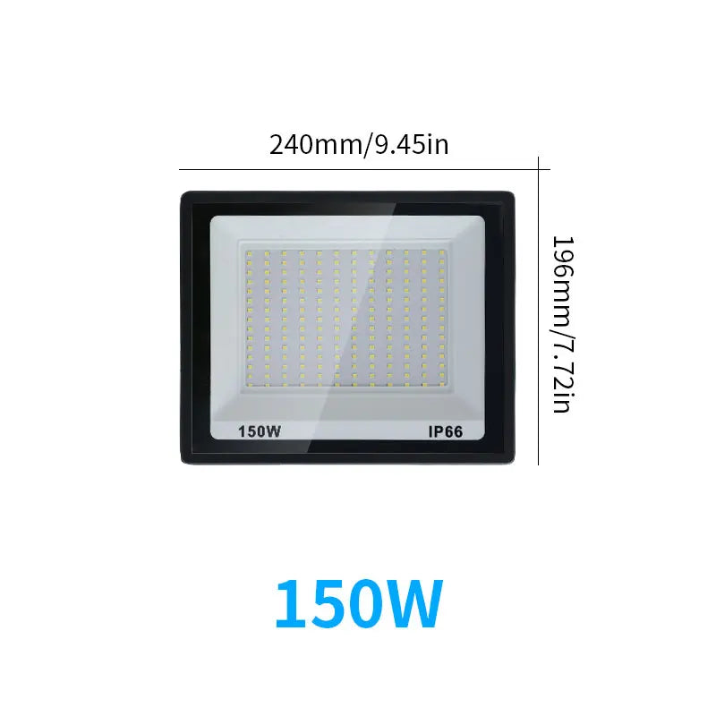 LED Flood Light Outdoor (10W to 200W) AC110V/220V - IP65 Waterproof Garden Spotlight & Exterior Wall Reflector Fixture