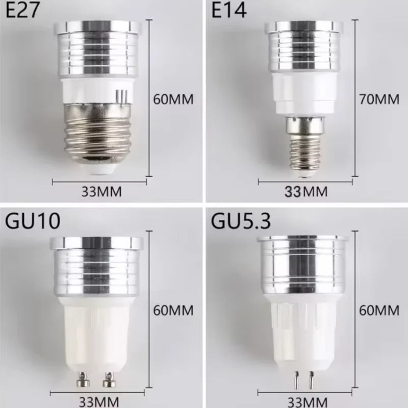 10pcs/Lot MINI Ultra Bright Dimmable 3W 5W GU10 MR16 E27 LED Bulb 85-265V Led Spotlights Warm/Natural/Cool White Lamp 110V 220V