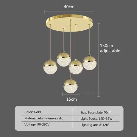 Nordic LED Dining Chandelier Creative Simple Acrylic Half Ball Indoor Pendant Lamp for Restaurant Aisle Corridor Pendant Lamp