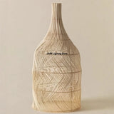 Wabi-sabi Wicker Japanese Zen Tea House Homestay Designer Living Room Bedroom Vintage Wicker Restaurant E27 Pendant Light