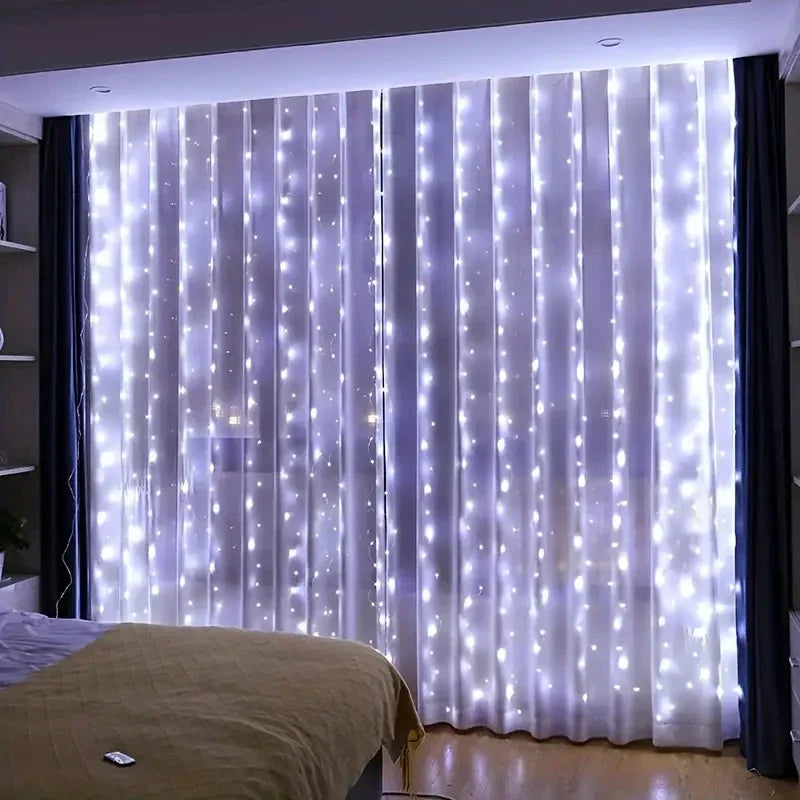 USB LED Curtain String Lights - Remote Control Fairy Garland for Bedroom & Windows