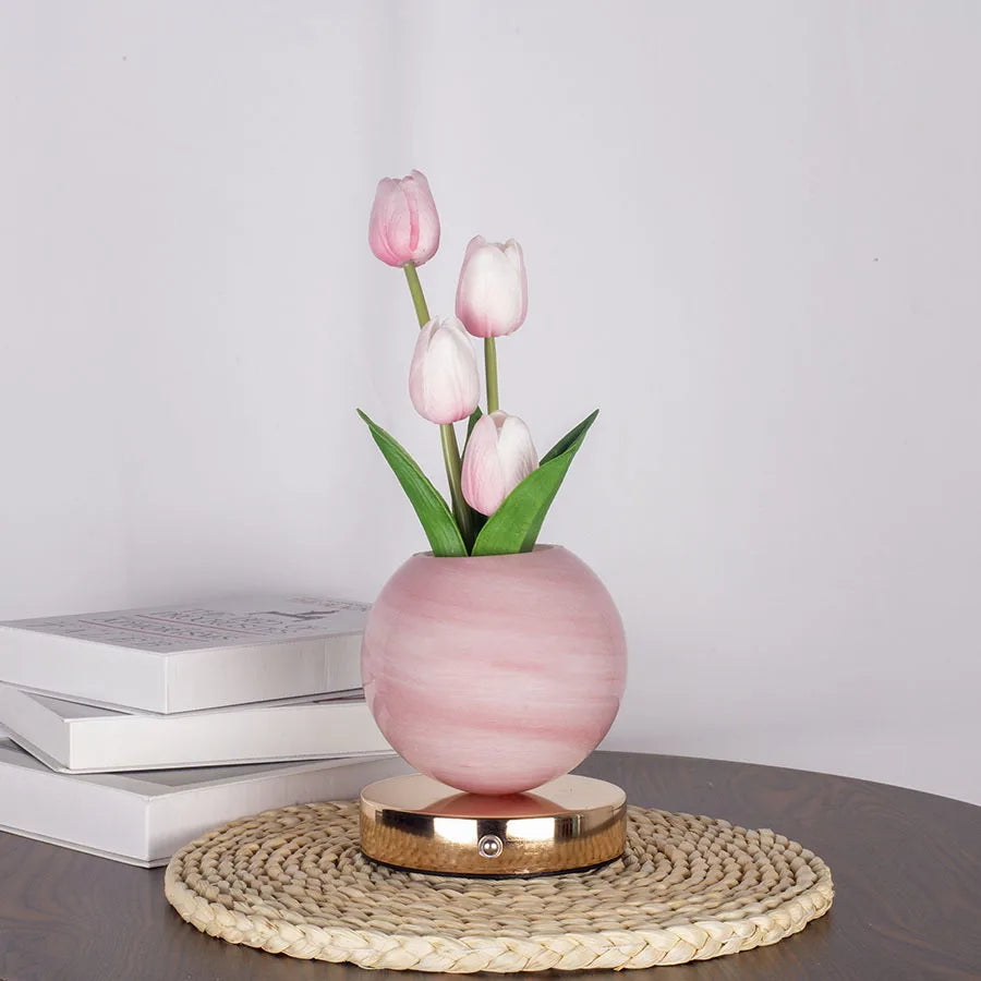 LED Night Light USB Rechargeable Desk Decor Lamp Simulation Bouquet Table Lamp Bedroom Bedside Atmosphere Light Ornaments