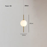 Nordic Glass Ball LED Pendant Lights Bedroom Bedside Hanging Lights Fixture Long Design Lighting Nordic Ceiling Chandeliers