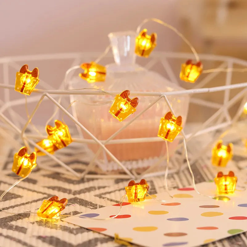 Santa Claus 2M 20LED String Lights Home Christmas Decoration Christmas Tree Ornaments 2022 Navidad Children Gifts New Year 2023