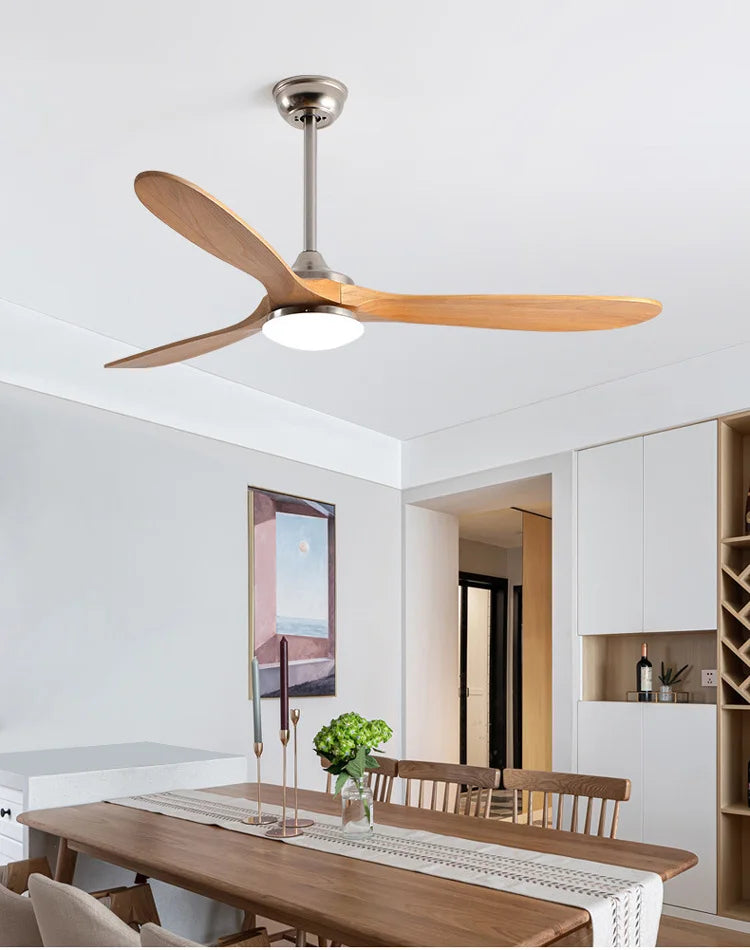 60 70 Inch Large Ceiling Fan Only Remote Control DC Motor Reverse Wood Blades Fans Lighting High Quanlity Design Wooden Fans