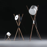 Modern Walnut Triangular Floor Lamp Drum Vertical Solid Wood Study Bedroom Bedside Table Living Room Home LED High-end Deco