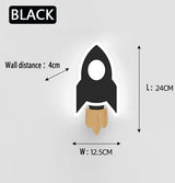 Cartoon LED Rocket Wall Lamp Modern Creative Moon Star Wall Light Indoor Baby Children's Room Bedside Decoration Light Kids Gift