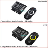 Remote Controller Touch Screen Remote Control Single color Dimmer CCT RGB RGBW RGBCCT LED strip Music Activated receiver