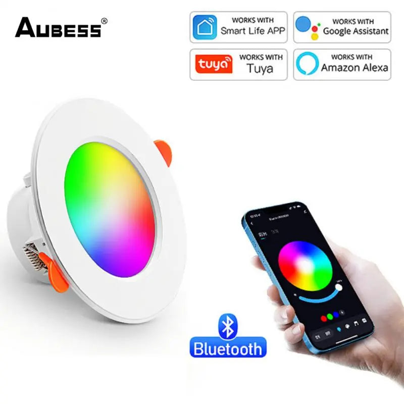 LED Downlight WiFi TUYA Smart Life Dimming Spot Bluetooth Lamp 10W RGB Change Warm Cool Light Work With Alexa Google Home