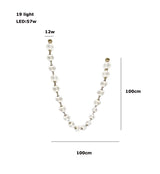 2026 Trendy Pearl Necklace Design LED Dimmable Chandelier Balls Staircase 6 m Long Suspension Luminaire Lampen For Living Room