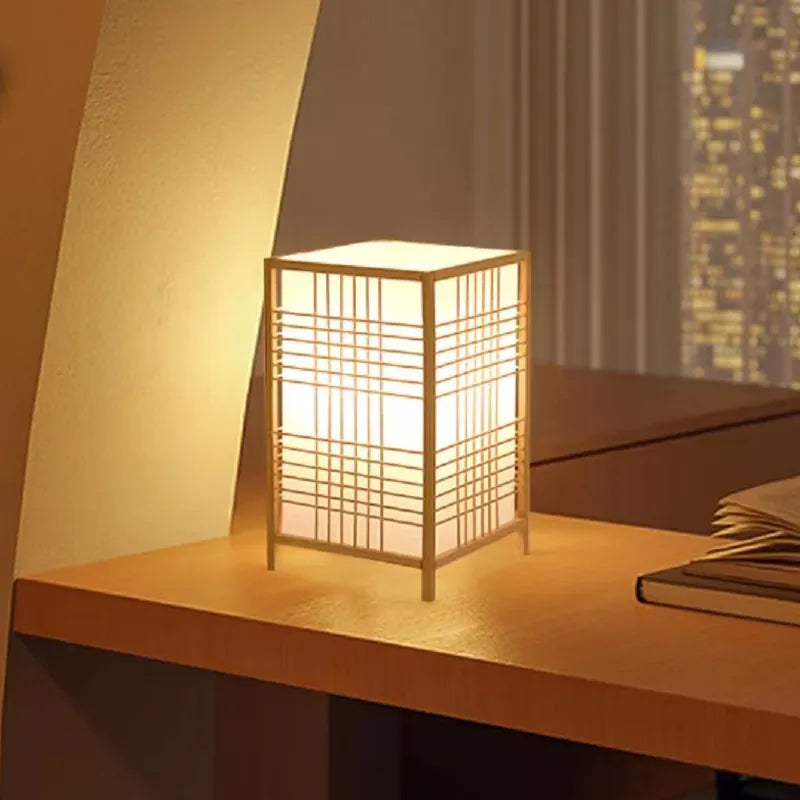 Bamboo Woven Products Simple Bedroom Study Table Lamp Bedside Table Lamp Bamboo art Warm Decoration Desktop Japanese Table Lamp