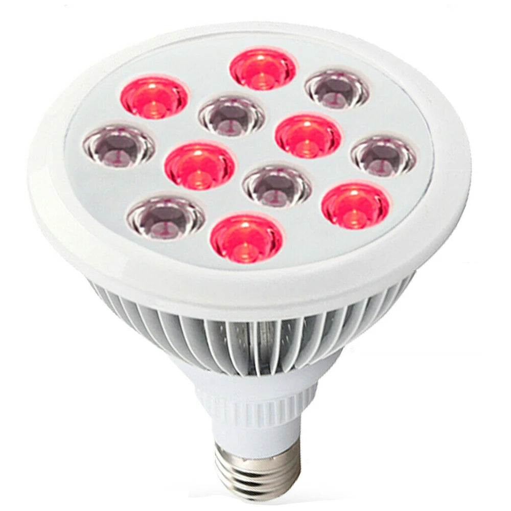 24W Red Light Therapy LED Bulb - Health Care 24W Infrared Anti-aging red Bulb 850nm 660nm Skin Pain Relief Massage Body Neck Shoulder Back Heating Lamp