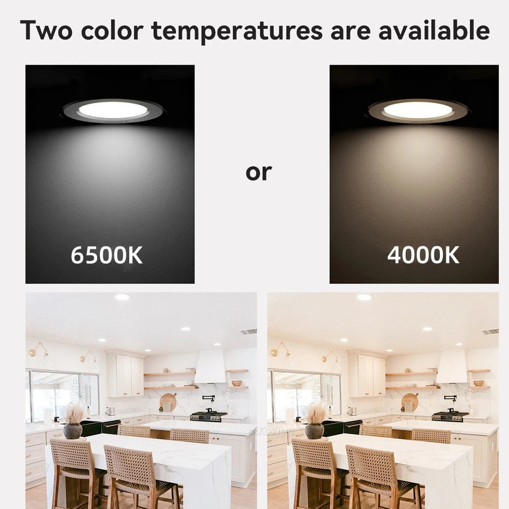 10PCS LED Downlight Recessed Ceiling Lamp 7W 9W 12W 20W Two-color White/Warm White Led Spotlight AC 220V