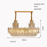 LED Luxury Light Fixture Lustre Crystal Ceiling Chandeliers Hanging Lamps Modern Decor High-end Home Appliance for Dining Room