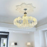 French Flower Glass Pendant Light Creamy Pearl Romantic Master Bedroom Lighting High-end Restaurant Lights