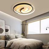 Modern LED Ceiling Lamp Simple Black White Bedroom Light Creative Energy Saving Eye Care Room Lighting Fixture Minimalist Design