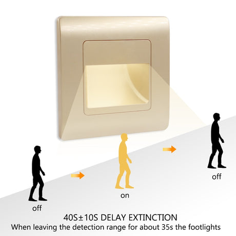 Recessed PIR Sensor Stairs Wall Lamp Indoor Stairs Wall light Corridor Lamp AC85-265V Wall Stairs Lighting Sensor Lamp For Home