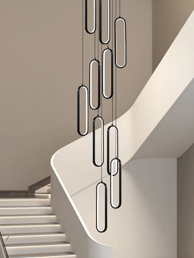Minimalist Chandelier Nordic Hanging Modern LED Pendant Light Living Room Restaurant Villa Loft Ceiling Staircase Pendant Light