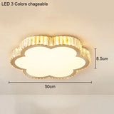 Modern Geometric Crystal Ceiling Light - Round & Square LED Lamp for Bedroom