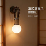 French Retro Wall Lights Sconce Mid-Century Modern Designer Brass Bedroom Headboard Living Room Entrance Decorative Lamp