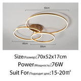 Nordic Creative Led Circle Chandeliers Bedroom Living Dining Room Lighting Chandelier Home Indoor Lamps Golden Brown Glossy Lamp