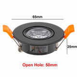 Aluminum Round LED Dimmable Ceiling Downlight 3W AC90-260V DC12V Recessed LED Spot Light Led Bulb Cutout 50mm With Driver