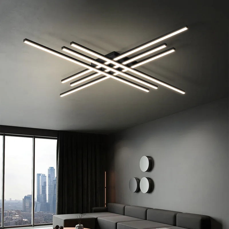 New living room ceiling lamp creative line bedroom lamp minimalist led study modern simple atmosphere master bedroom lamp