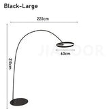 Nordic Luxury Circular Fishing Floor Lamp Living Room Bedroom Sofa Home Decoration Modern LED Light Wrought Iron Bedside Lamp